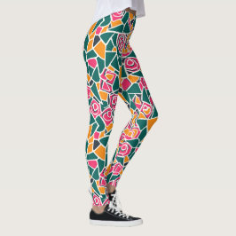 Vet Omlijnd Roos Liefde Leggings