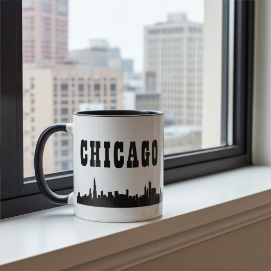 Vet ontwerp met iconische skyline van Chicago City Mok