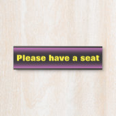 Vet, oogvangend "alstublieft plaats" deurbordje (Voorkant)