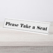 Vet, oogvangend "Neem alstublieft een stoel" Bureau Naambordje (Voorkant)