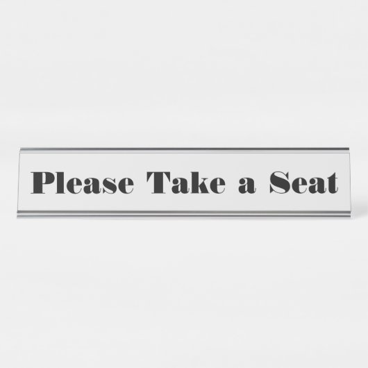 Vet, oogvangend "Neem alstublieft een stoel" Bureau Naambordje (Voorkant)
