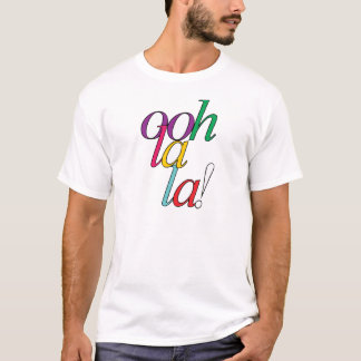 Vet "ooh La la!" in heldere multi-kleuren T-shirt
