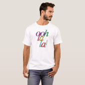 Vet "ooh La la!" in heldere multi-kleuren T-shirt (Voorkant volledig)