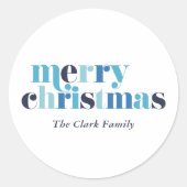 Vet opschrift "Vrolijk kerstfeest" Ronde Sticker (Voorkant)