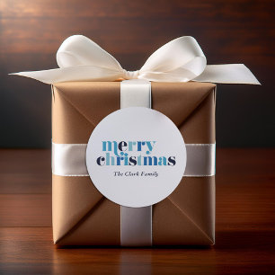 Vet opschrift "Vrolijk kerstfeest" Ronde Sticker