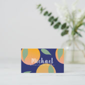 Vet Oranje blauw fruitpatroon Visitekaartje (Staand voorkant)