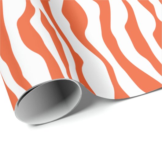 Vet Oranje en witte zebrastripes Dierlijke afdruk Cadeaupapier (Rol Hoek)