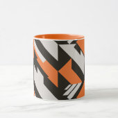 Vet Oranje en zwart geometrisch ontwerp Mok (Midden)