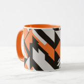 Vet Oranje en zwart geometrisch ontwerp Mok (Voorkant links)