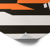 Vet Oranje en zwart geometrisch ontwerp Poster (Hoek)