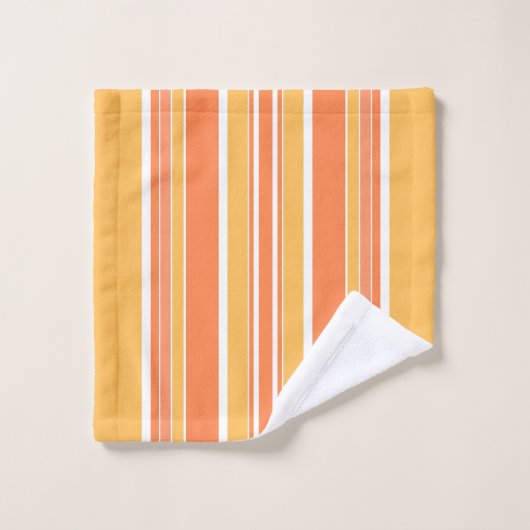 Vet Oranje gele strepen Bad Handdoek (Wasdoekje)