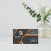 Vet Oranje Grenzen Grijs Papier Caseontwerp Visitekaartje (Staand voorkant)