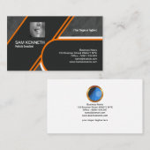 Vet Oranje Grenzen Grijs Papier Caseontwerp Visitekaartje (Voorkant / Achterkant)