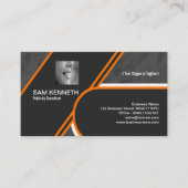 Vet Oranje Grenzen Grijs Papier Caseontwerp Visitekaartje (Voorkant)