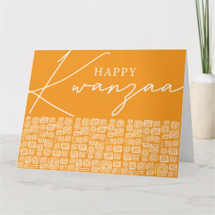 Vet Oranje Happy Kwanzaa Single Photo Holiday Kaart