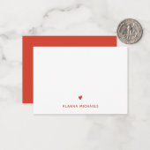 Vet Oranje Hart en Naam Notitiekaartje (Voorkant / Achterkant in situ)