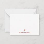 Vet Oranje Hart en Naam Notitiekaartje (Voorkant)