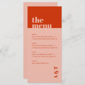 Vet Oranje, minimaal roze, lang menu (Voorkant / Achterkant)