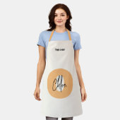 Vet Oranje Monogram Initiaal Script Naam Schort (Gedragen)