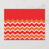 Vet, Oranje rood Chevron Zigzag Pattern Briefkaart (Voorkant)
