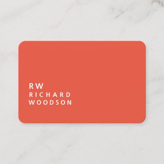 Vet Oranje Rood met    EntrepreneurName Initialen Visitekaartje (Voorkant)