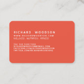 Vet Oranje Rood met    EntrepreneurName Initialen Visitekaartje (Achterkant)