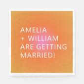 Vet Oranje Roze verloop Unieke bruine bruiloft Servet (Voorkant)