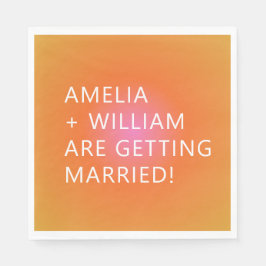 Vet Oranje Roze verloop Unieke bruine bruiloft Servet