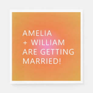 Vet Oranje Roze verloop Unieke bruine bruiloft Servet