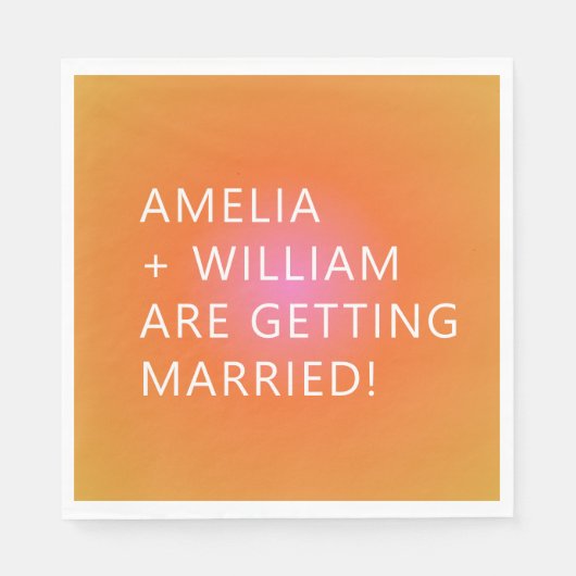 Vet Oranje Roze verloop Unieke bruine bruiloft Servet (Voorkant)