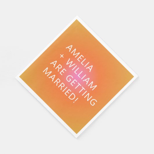 Vet Oranje Roze verloop Unieke bruine bruiloft Servet (Hoek)