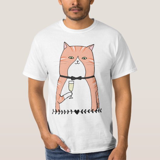 Vet Oranje tabby Cat Big Ginger Tom Cat Cheers T-shirt (Voorkant)