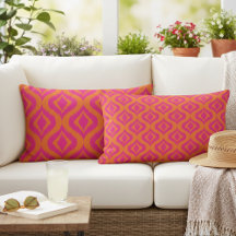 Vet Oranje warmroze zomer Ikat Ogee Art Pattern