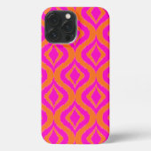Vet Oranje warmroze zomer Ikat Ogee Art Pattern iPhone Hoesje (Achterkant)