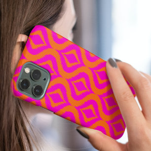 Vet Oranje warmroze zomer Ikat Ogee Art Pattern iPhone 16 Pro Max Hoesje