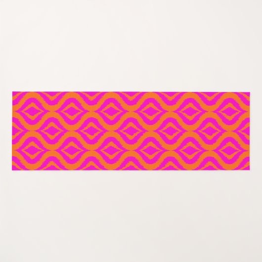 Vet Oranje warmroze zomer Ikat Ogee Art Pattern Yogamat (Voorkant (horizontaal))