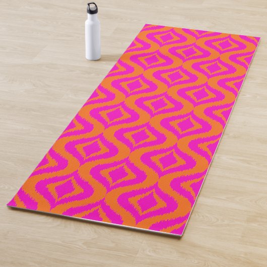 Vet Oranje warmroze zomer Ikat Ogee Art Pattern Yogamat (In situ)