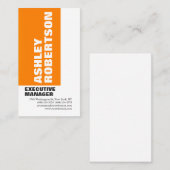 Vet Oranje - wit - modern - minimalistisch Visitekaartje (Voorkant / Achterkant)