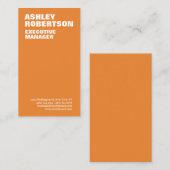 Vet Oranje - wit - modern - minimalistisch Visitekaartje (Voorkant / Achterkant)