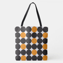 Vet Oranje zwarte Stippen Geometrisch patroon Tote Bag