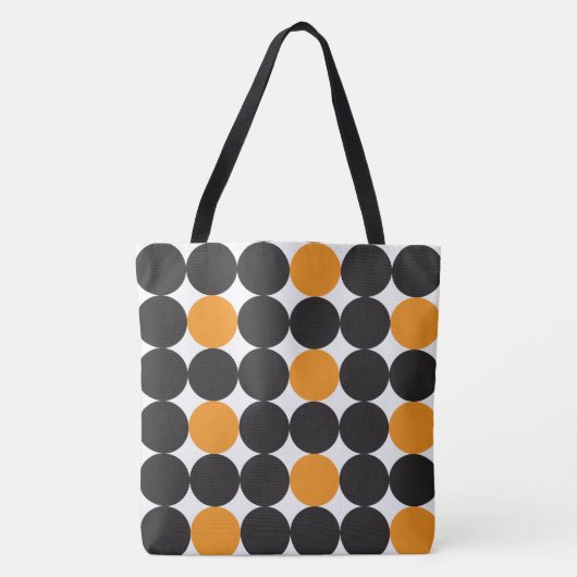 Vet Oranje zwarte Stippen Geometrisch patroon Tote Bag (Voorkant)