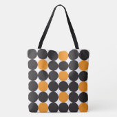 Vet Oranje zwarte Stippen Geometrisch patroon Tote Bag (Achterkant)
