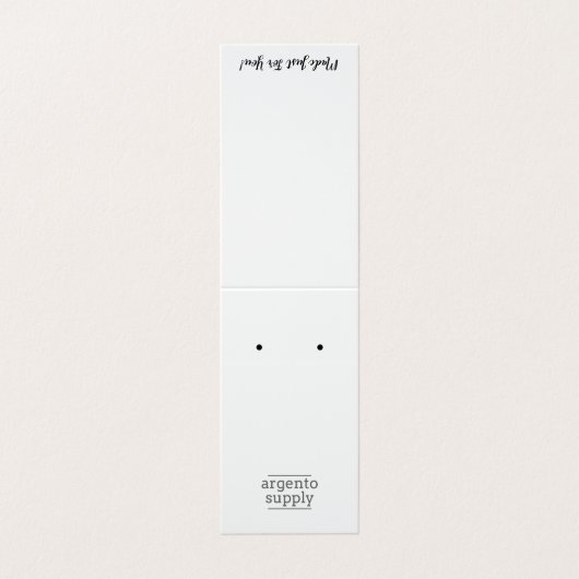 Vet over oorkaartje met Logo onderaan Visitekaartje (Buitenkant ongevouwen)