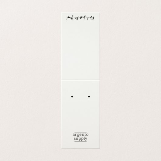 Vet over oorkaartje met Logo onderaan Visitekaartje (Buitenkant ongevouwen)