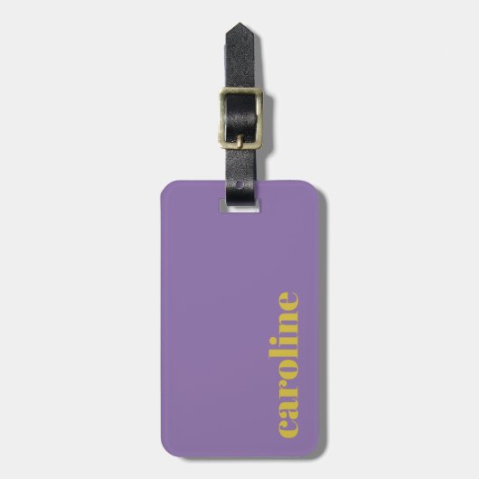 Vet, Paars en geel, modern Bagagelabel (Voorkant verticaal)