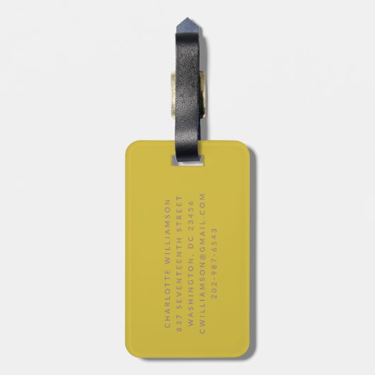 Vet, Paars en geel, modern Bagagelabel (Achterkant verticaal)