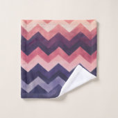 Vet paars en roze Chevron Bad Handdoek (Wasdoekje)