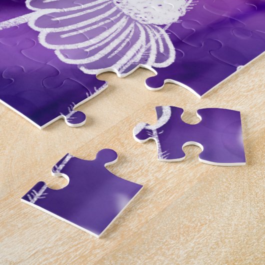 Vet Paars en Violet Wilde Vloer Kunst Legpuzzel (Zijkant)
