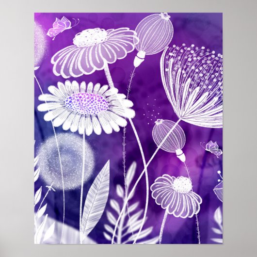 Vet Paars en Violet Wilde Vloer Kunst Poster (Voorkant)