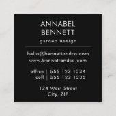 Vet Paars Leaf Petal Garden Pattern Vierkante Visitekaartje (Achterkant)